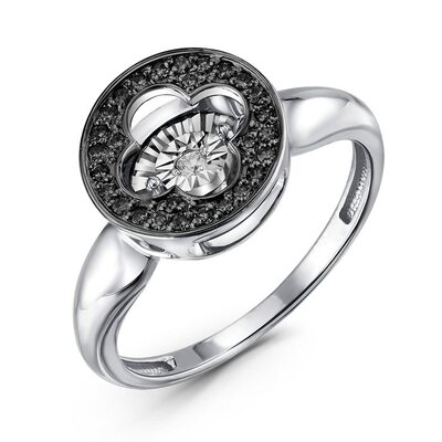 Кольцо с бриллиантами из белого золота 585 пробы