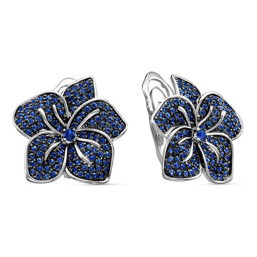 Серьги с сапфирами из белого золота 585 пробы