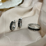 Кольцо с черными бриллиантами из белого золота 585 пробы арт. К-1305-042