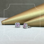 Серьги "Клевер" с розовыми сапфирами и бриллиантами из белого золота 585 пробы арт. 5-6245-103-2Б-СапРоз