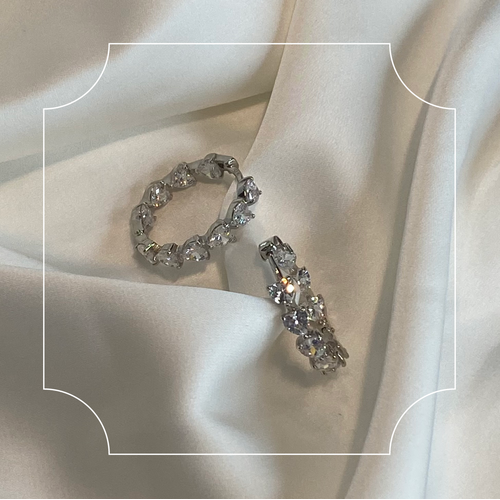 Серьги с фианитами из серебра 925 пробы