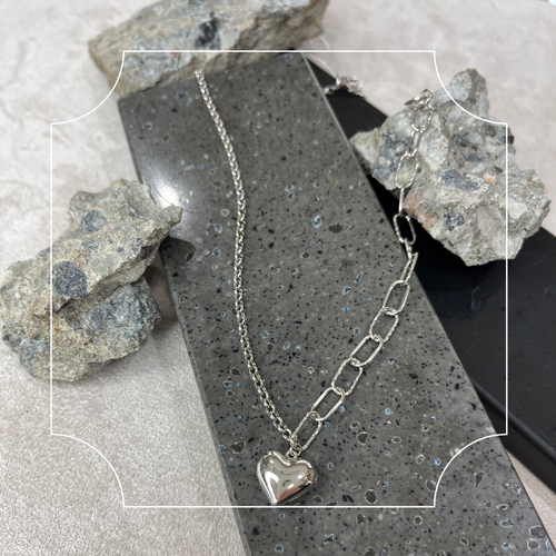 Колье "Сердце" из серебра 925 пробы