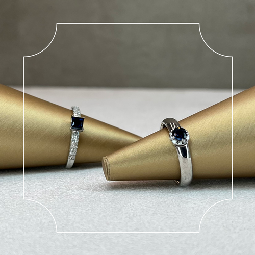 Кольцо с сапфиром и бриллиантами из золота 585 пробы