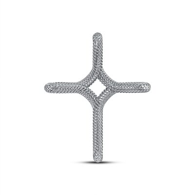 Декоративный крест из белого золота 585 пробы