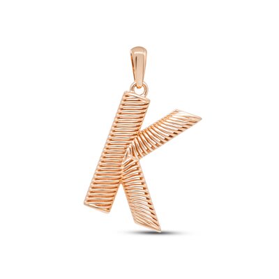 Подвеска "Буква К" из золота 585 пробы