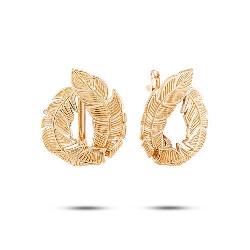 Серьги "Листья" из золота 585 пробы