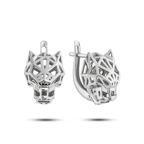 Серьги "Пантеры" из серебра 925 пробы