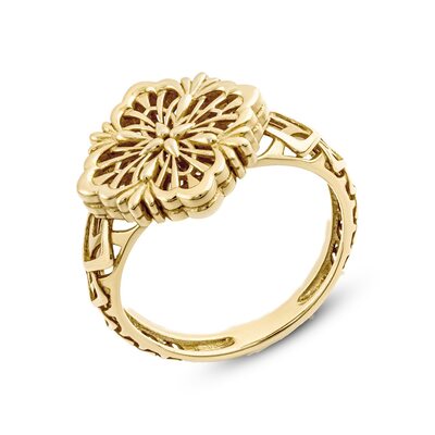 Кольцо "Цветок" из желтого золота 585 пробы
