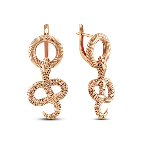 Серьги "Змея" из золота 585 пробы