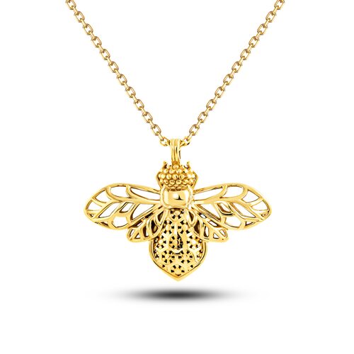 Колье "Пчела" из желтого золота 585 пробы