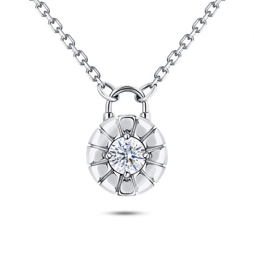 Колье с бриллиантом из белого золота 585 пробы