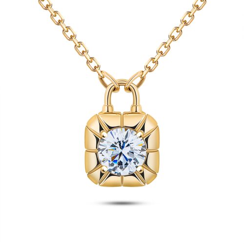 Колье с горным хрусталем из золота 585 пробы