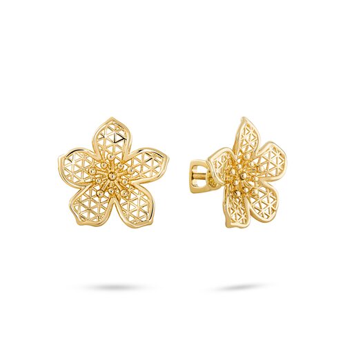 Серьги "Цветы" из желтого золота 585 пробы
