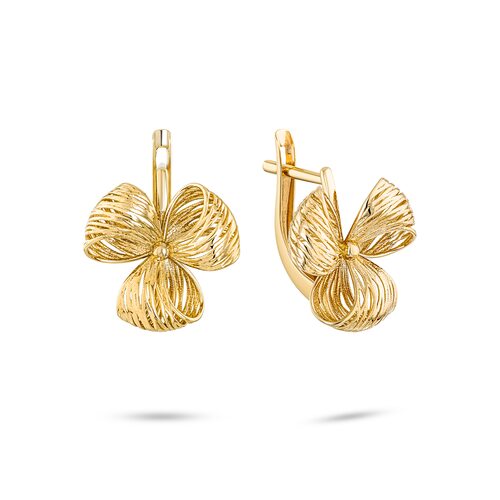 Серьги "Цветы" из желтого золота 585 пробы