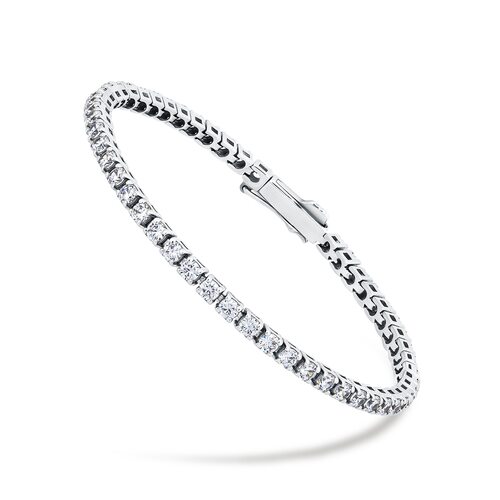 Браслет с фианитами из серебра 925 пробы