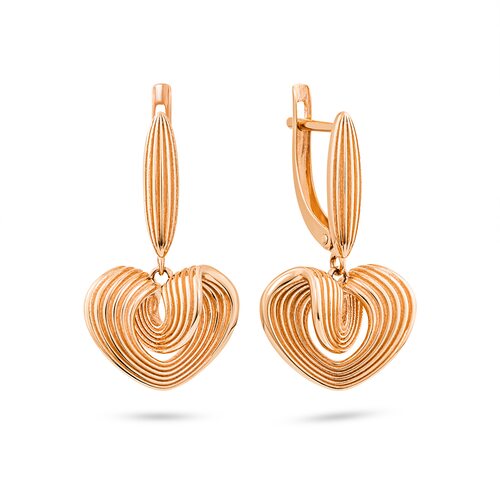Серьги "Сердце" из золота 585 пробы