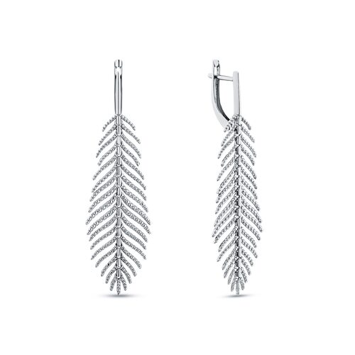 Серьги "Перья" из серебра 925 пробы