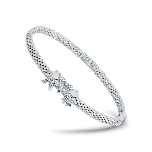 Браслет с фианитами из золота 585 пробы