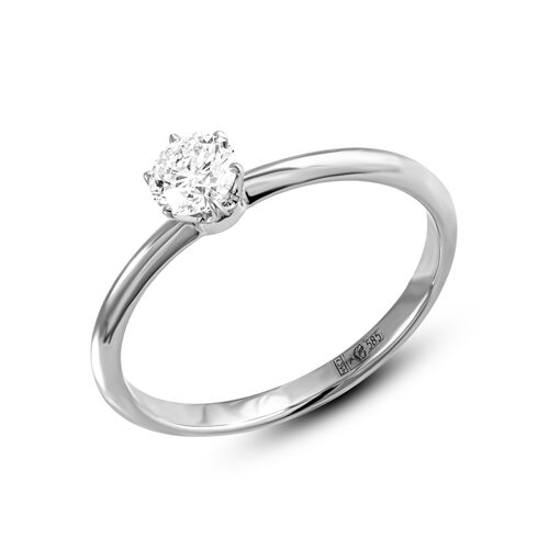 Кольцо с бриллиантом из белого золота 585 пробы