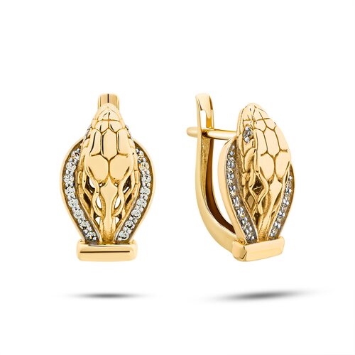 Серьги с фианитами из золота 585 пробы