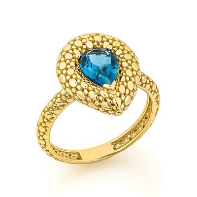 Кольцо с топазом из желтого золота 585 пробы