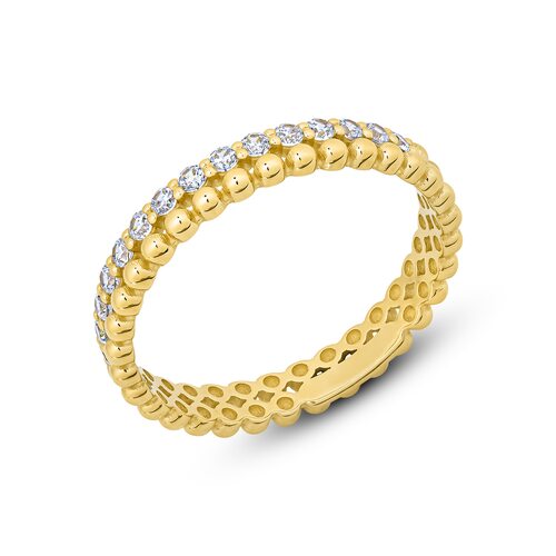 Кольцо с фианитами из золота 585 пробы