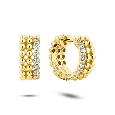 Серьги с фианитами из желтого золота 585 пробы