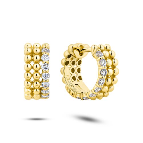 Серьги с фианитами из золота 585 пробы