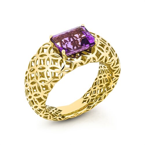 Кольцо с аметистом из золота 585 пробы