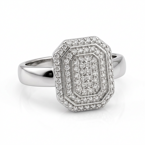 Кольцо с бриллиантами из белого золота 585 пробы