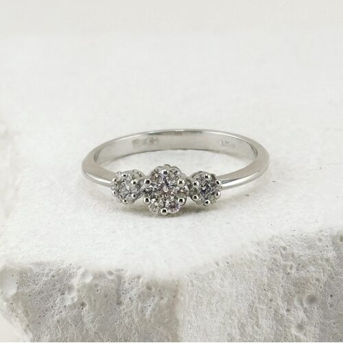 Кольцо с бриллиантами из белого золота 585 пробы