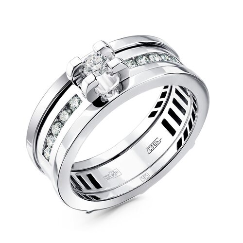 Кольцо с бриллиантами из белого золота 585 пробы