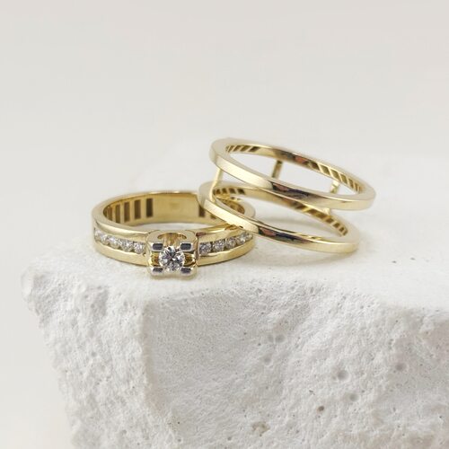 Кольцо с бриллиантами из золота 585 пробы