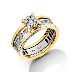 Кольцо с бриллиантами из золота 585 пробы