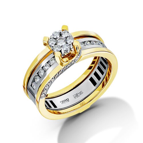 Кольцо с бриллиантами из золота 585 пробы