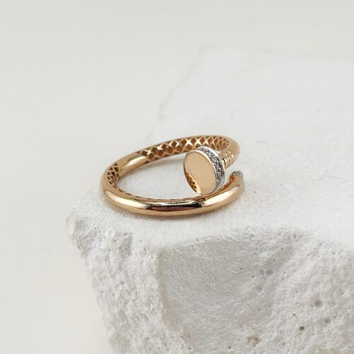 Кольцо "Гвоздь" с бриллиантами из золота 585 пробы