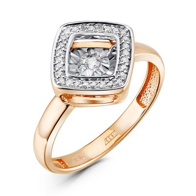 Кольцо с танцующим бриллиантом из золота 585 пробы