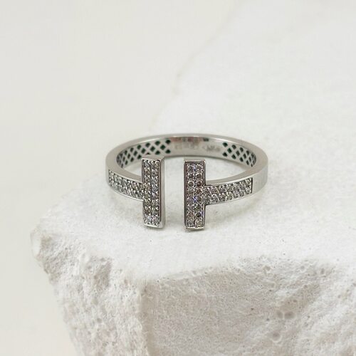 Кольцо с бриллиантами из белого золота 585 пробы