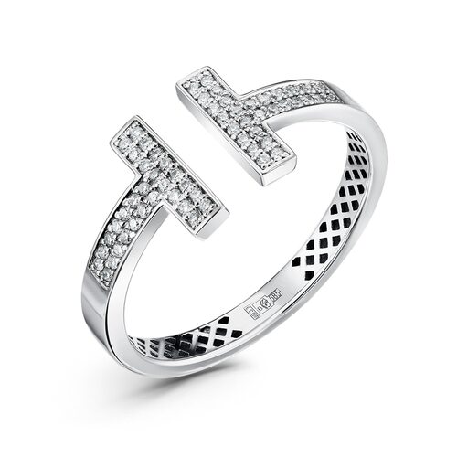 Кольцо с бриллиантами из белого золота 585 пробы