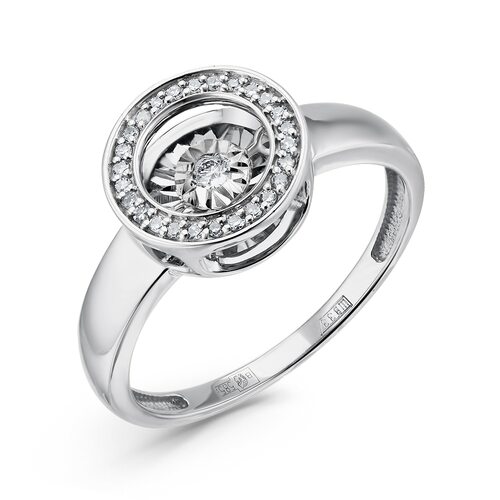 Кольцо с танцующим бриллиантом из белого золота 585 пробы арт. 01-02444-03-001-02-03