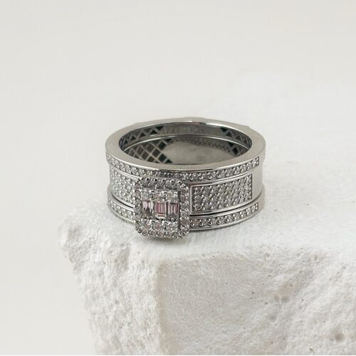 Кольцо с бриллиантами из белого золота 585 пробы