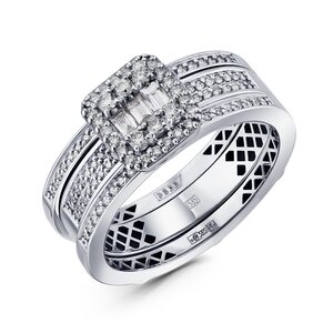 Кольцо с бриллиантами из белого золота 585 пробы