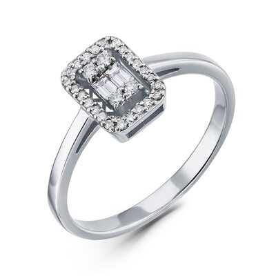 Кольцо с бриллиантами из белого золота 585 пробы