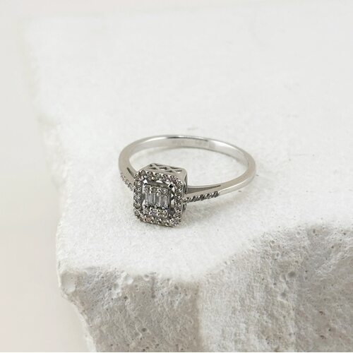 Кольцо с бриллиантами из белого золота 585 пробы