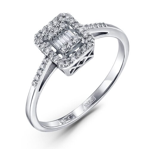 Кольцо с бриллиантами из белого золота 585 пробы