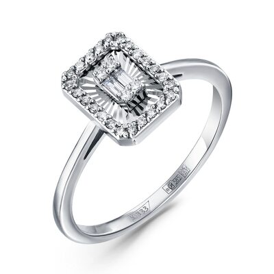 Кольцо с бриллиантами из белого золота 585 пробы