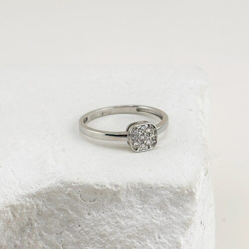 Кольцо с бриллиантами из белого золота 585 пробы