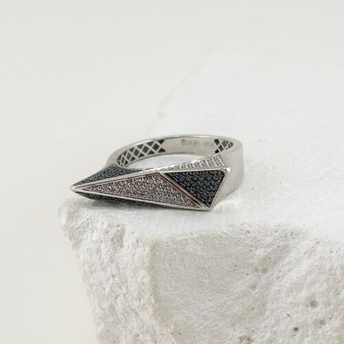 Кольцо с бриллиантами из белого золота 585 пробы