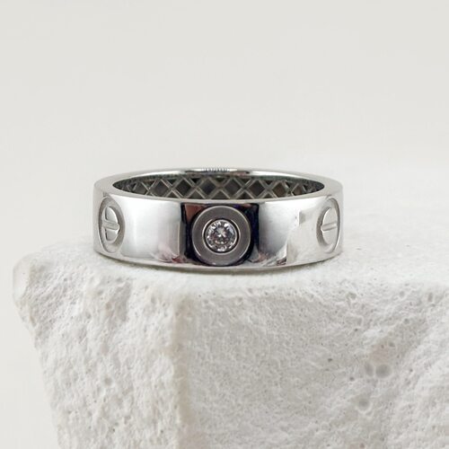 Кольцо с бриллиантами из белого золота 585 пробы