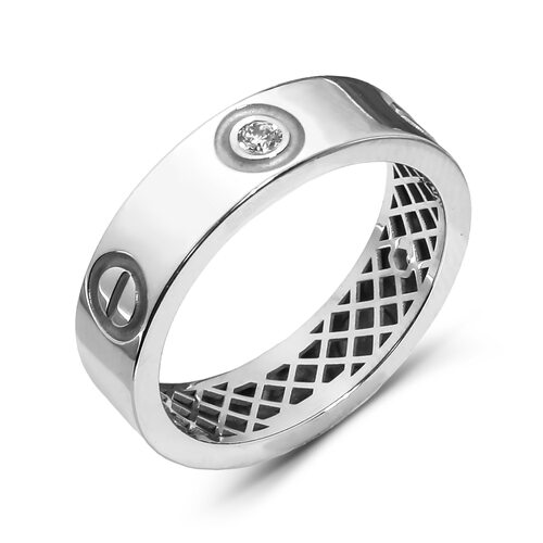 Кольцо с бриллиантами из белого золота 585 пробы